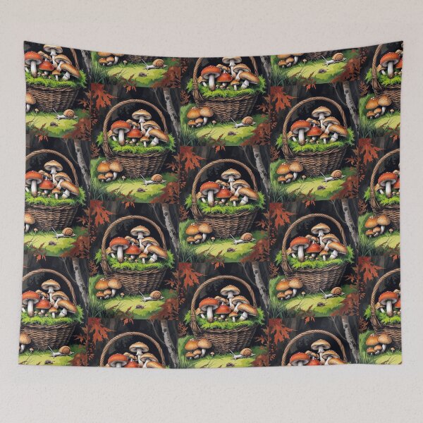 Item preview, Mushroom Forager’s Basket – Cottagecore Forest Finds designed and sold by Deezyned.