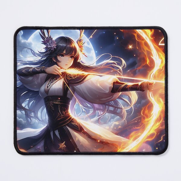 Item preview, Fire Archer Anime Girl | Moonlit Fantasy Warrior Illustration designed and sold by shopwithcare.