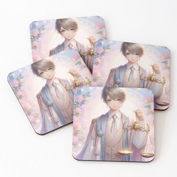 Item preview, Libra Zodiac Anime Boy | Elegant Fantasy Balance Scales Illustration designed and sold by shopwithcare.