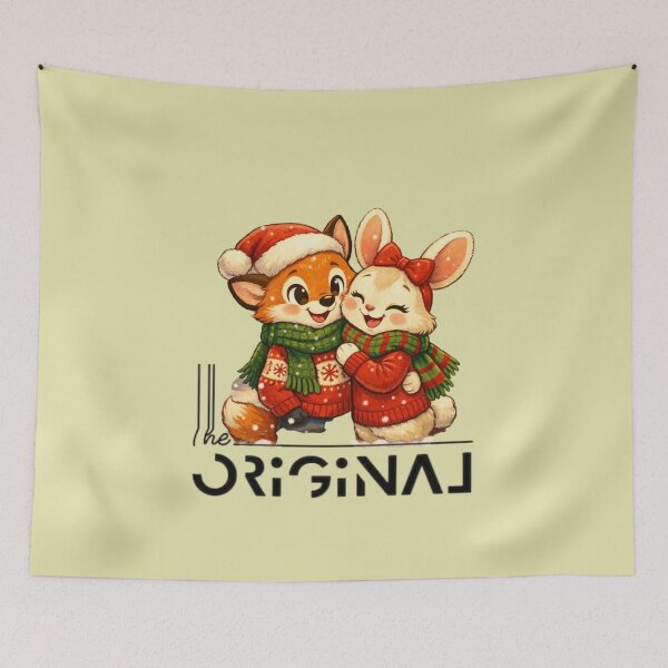 Item preview, Cozy Winter Pals – Cute Festive Animal Couple Illustration designed and sold by Sonia dutta_art.