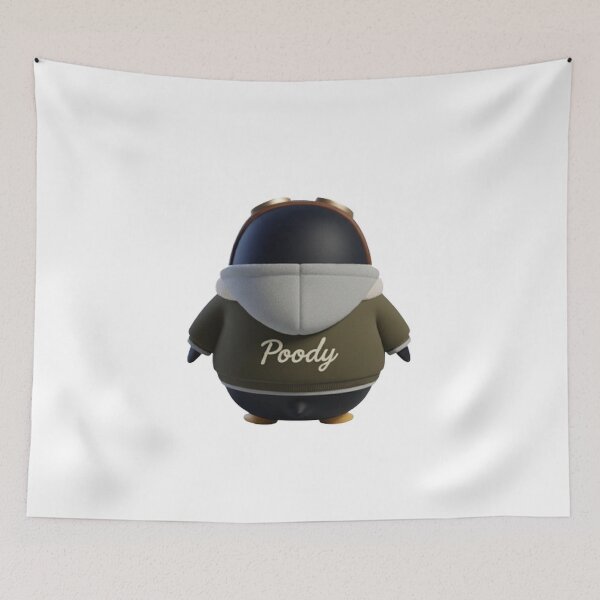 Item preview, Avi Poody – Olive (Back View) | Cute Aviator Penguin Character designed and sold by HNstory.