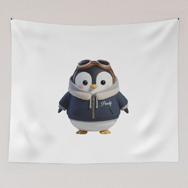 Item preview, Avi Poody – Navy | Cute Aviator Penguin Character designed and sold by HNstory.
