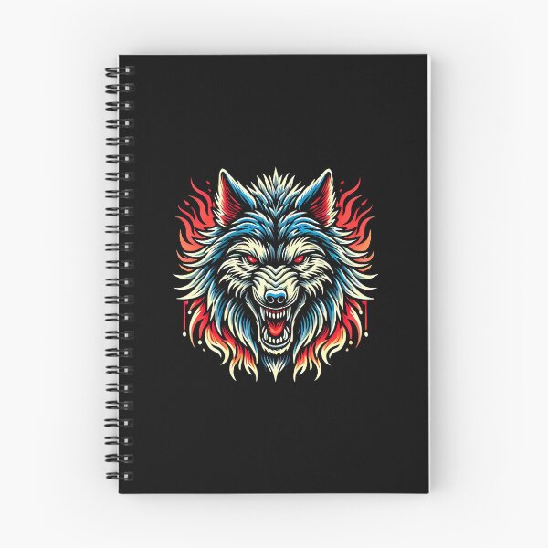 Item preview, Fierce Wolf Head with Flaming Red and Blue Abstract Fur designed and sold by beast-net.