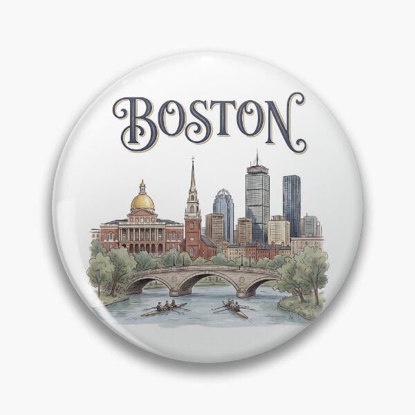Item preview, Boston Rowing on the Charles Skyline designed and sold by DesignedByMarty.