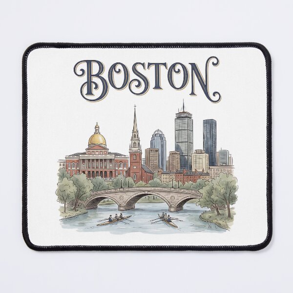 Item preview, Boston Rowing on the Charles Skyline designed and sold by DesignedByMarty.