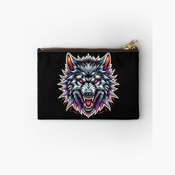 Item preview, Intense Wolf Head with Abstract Rainbow Neon Fur designed and sold by beast-net.