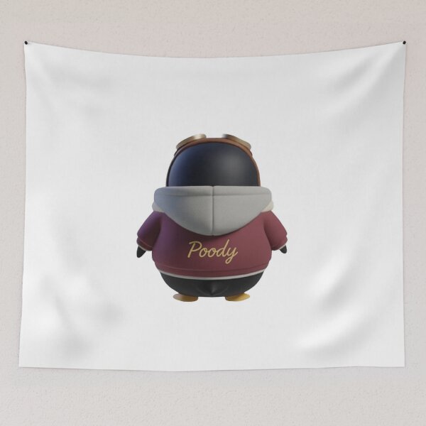 Item preview, Avi Poody – Burgundy (Back View) | Cute Aviator Penguin Character designed and sold by HNstory.
