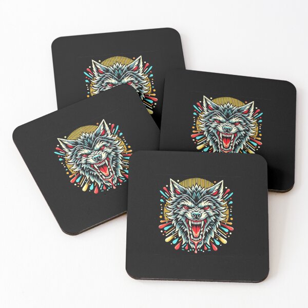 Item preview, Fierce Wolf Head Growling with Vibrant Pop Art Splatter designed and sold by beast-net.