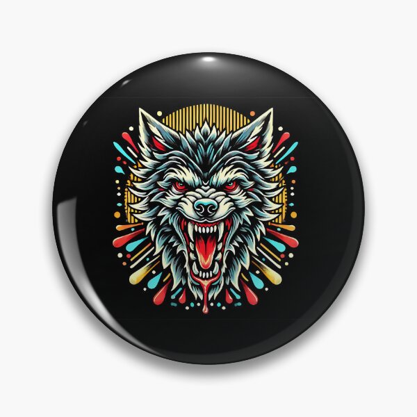 Item preview, Fierce Wolf Head Growling with Vibrant Pop Art Splatter designed and sold by beast-net.