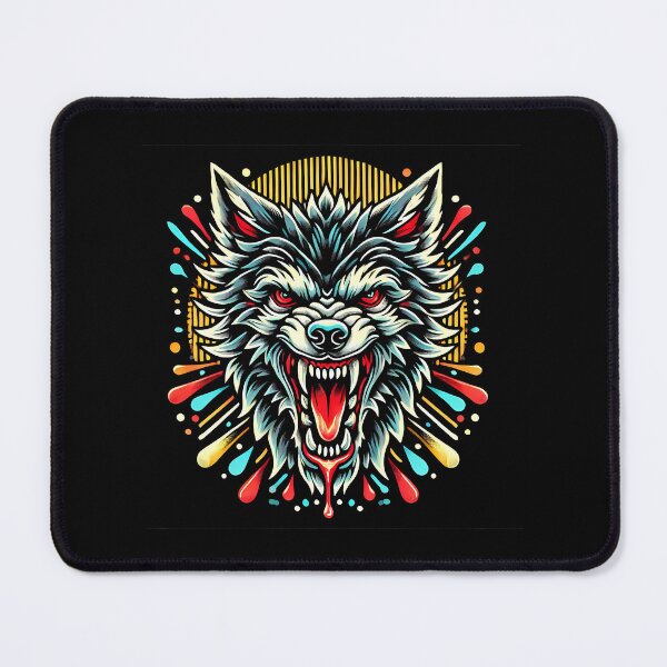Item preview, Fierce Wolf Head Growling with Vibrant Pop Art Splatter designed and sold by beast-net.