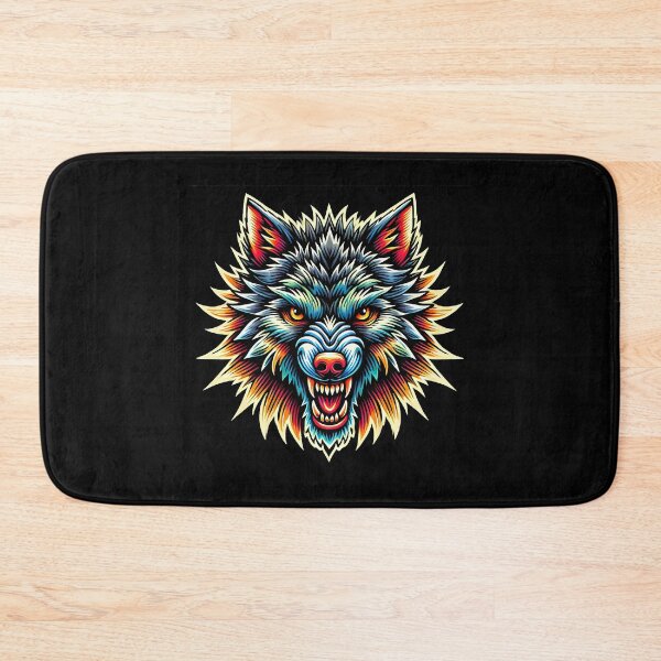 Item preview, Intense Stylized Wolf Head with Rainbow and Fire Colors designed and sold by beast-net.