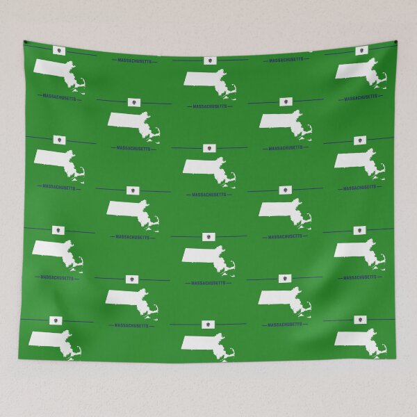 Item preview, Massachusetts State Pride Silhouette & Flag - A Classic Bay State Design designed and sold by mashmosh.