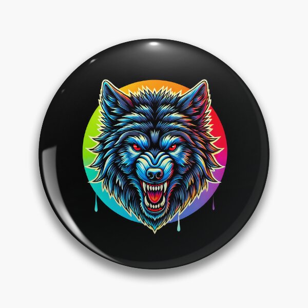 Item preview, Intense Rainbow Wolf Head with Red Eyes designed and sold by beast-net.