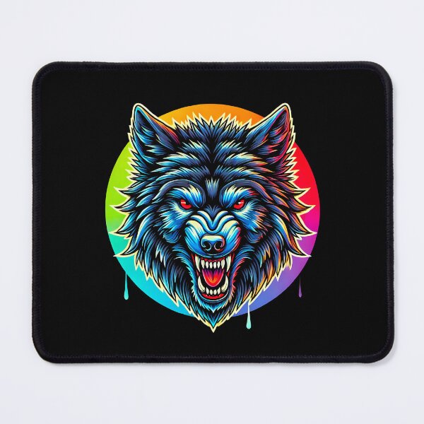 Item preview, Intense Rainbow Wolf Head with Red Eyes designed and sold by beast-net.