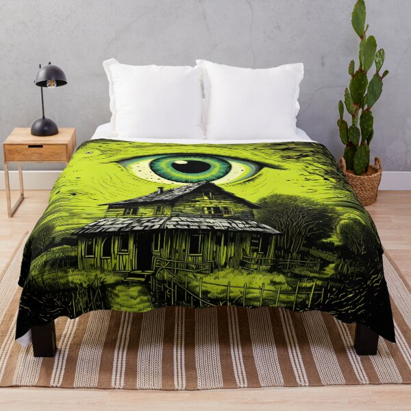 Item preview, FLUORESCENT YELLOW COMIC ILLUSTRATION EYE ON THE HOUSE designed and sold by infinitearte.