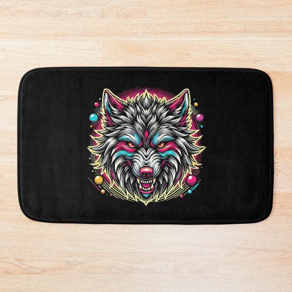 Item preview, Neon Wolf Head with Pop Art Style Accents designed and sold by beast-net.