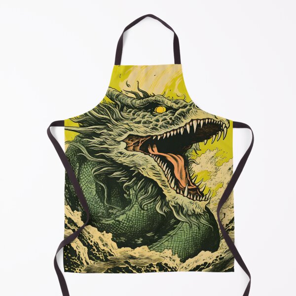 Item preview, FLUORESCENT YELLOW COMIC ILLUSTRATION OF A JAPANESE DRAGON designed and sold by infinitearte.