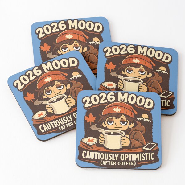 Item preview, Mood 2026 Cautiously Optimistic (After Coffee) – Illustration Canadian Winter Coffee designed and sold by mocci10.