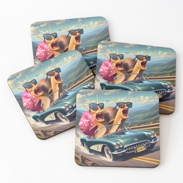 Item preview, Escargot Corvette Snails – Funny Vintage Car Pun Art designed and sold by Kmcantley.