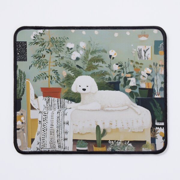 Item preview, Poodle Relaxing Among Houseplants designed and sold by lautir.
