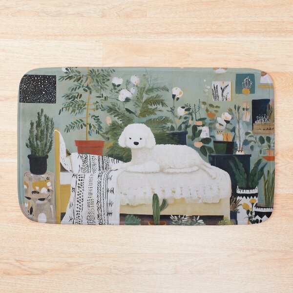Item preview, Poodle Relaxing Among Houseplants designed and sold by lautir.