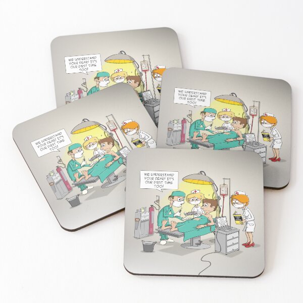 Item preview, Cheerful doctor cartoon; we understand your fear!  designed and sold by Stef Ringoot, cartoons and illustrations.