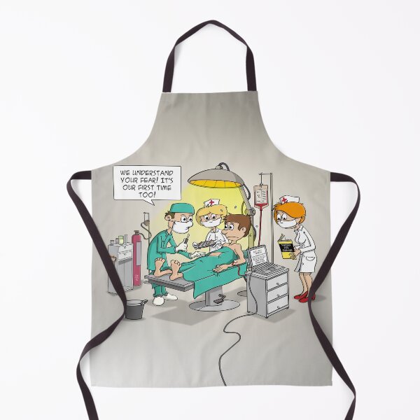 Item preview, Cheerful doctor cartoon; we understand your fear! designed and sold by Stef Ringoot, cartoons and illustrations.