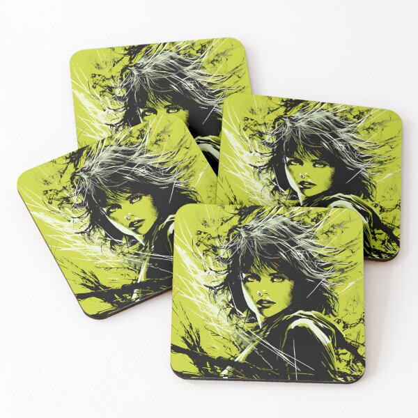 Item preview, FLUORESCENT YELLOW COMIC ILLUSTRATION A WOMAN'S LOOK designed and sold by infinitearte.