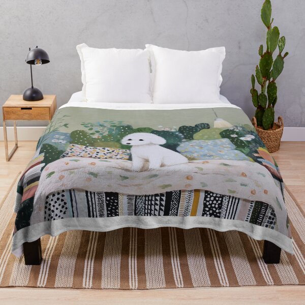 Item preview, White Dog on a Cozy Bed designed and sold by lautir.