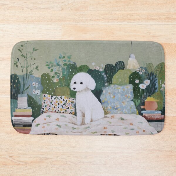Item preview, White Dog on a Cozy Bed designed and sold by lautir.