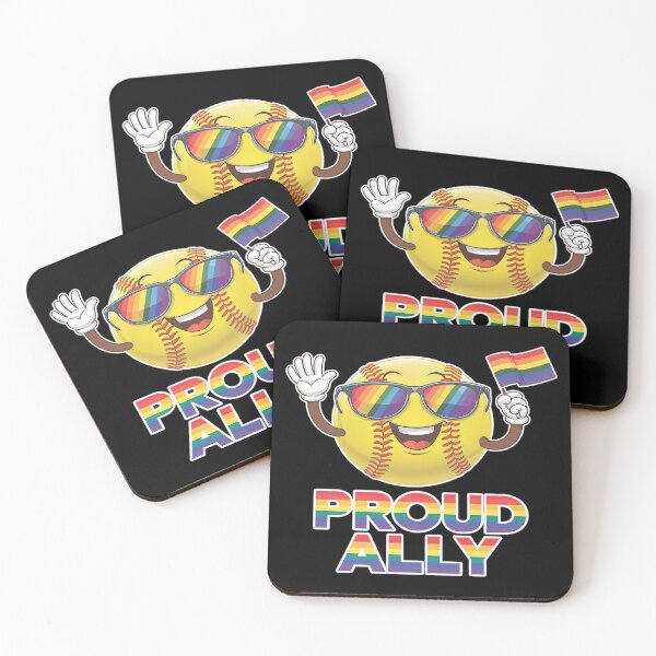 Item preview, Proud Ally Softball Ball Rainbow Flag Gay Lesbian LGBT Pride  designed and sold by CombatTask.