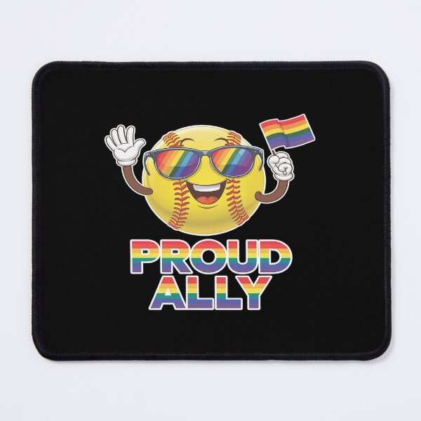 Item preview, Proud Ally Softball Ball Rainbow Flag Gay Lesbian LGBT Pride  designed and sold by CombatTask.