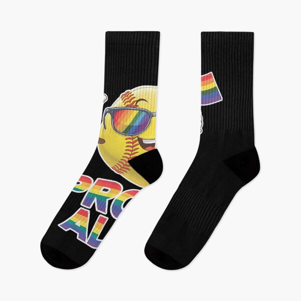 Item preview, Proud Ally Softball Ball Rainbow Flag Gay Lesbian LGBT Pride  designed and sold by CombatTask.