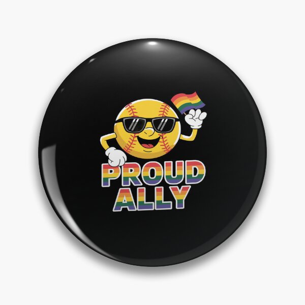 Item preview, Proud Ally Softball Ball Rainbow Flag Gay Lesbian LGBT Pride  designed and sold by MythWoot.