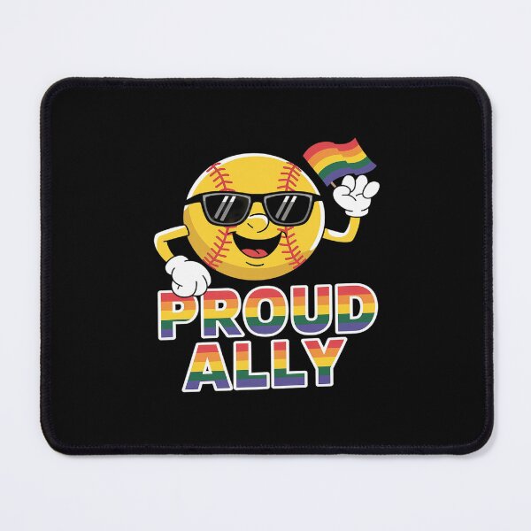 Item preview, Proud Ally Softball Ball Rainbow Flag Gay Lesbian LGBT Pride  designed and sold by MythWoot.