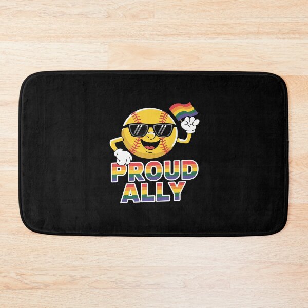 Item preview, Proud Ally Softball Ball Rainbow Flag Gay Lesbian LGBT Pride  designed and sold by MythWoot.