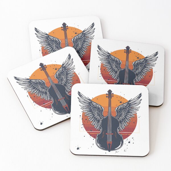 Item preview, Winged violin Art - Music with Wings, Freedom & Soul Illustration. designed and sold by LunaPrintCo.