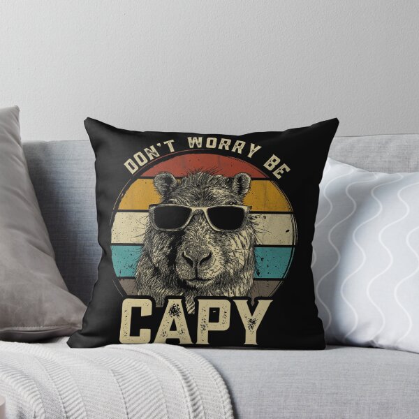 Item preview, Retro Don’t Worry Be Capy Cute Vintage Capybara designed and sold by Print-Panda.