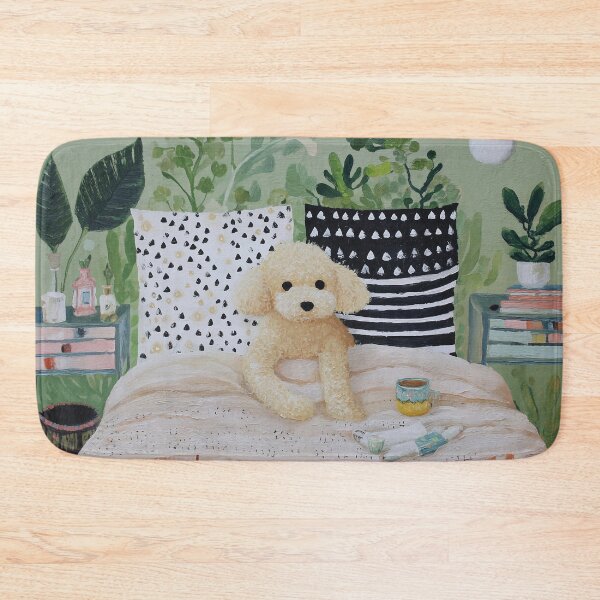 Item preview, Cozy Dog on a Patterned Bed designed and sold by lautir.