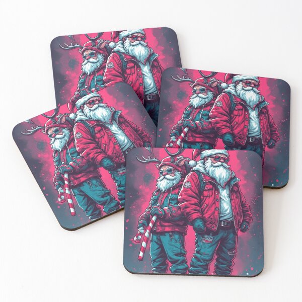 Item preview, Rebel Santas – Streetwear Christmas Reindeer Duo Illustration designed and sold by AIARCZ.