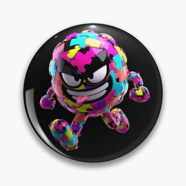 Item preview, Rebel Puzzle Runner – Neon Pop Street Art Mascot designed and sold by PLUSHIWORLDtm.