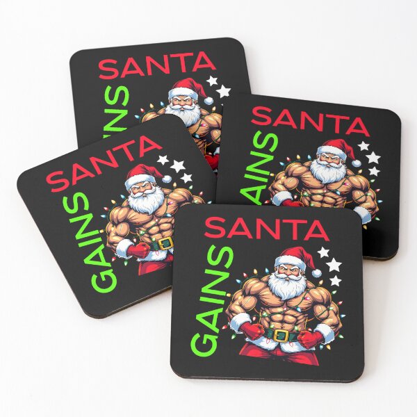 Item preview, Gains Santa – Muscle Santa Christmas Gym Design designed and sold by SinghMerchUniverse.