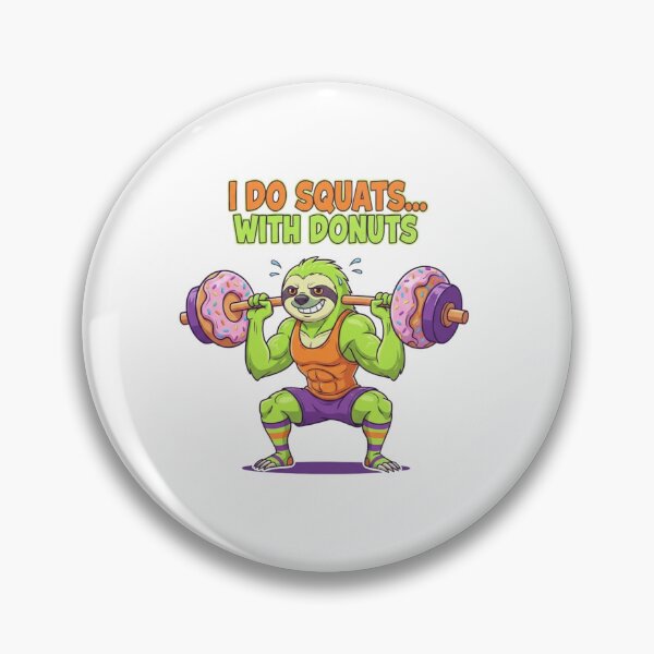 Item preview, Funny donut workout sloth – playful gym sloth doing squats with donuts | hilarious fitness gift for gym lovers designed and sold by wellie-chic.
