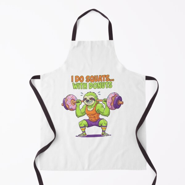 Item preview, Funny donut workout sloth – playful gym sloth doing squats with donuts | hilarious fitness gift for gym lovers designed and sold by wellie-chic.