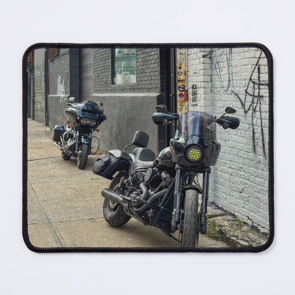 Item preview, Custom Motorcycles Parked Outside Famous Indian Larry Shop in Brooklyn designed and sold by TravelerPenguin.
