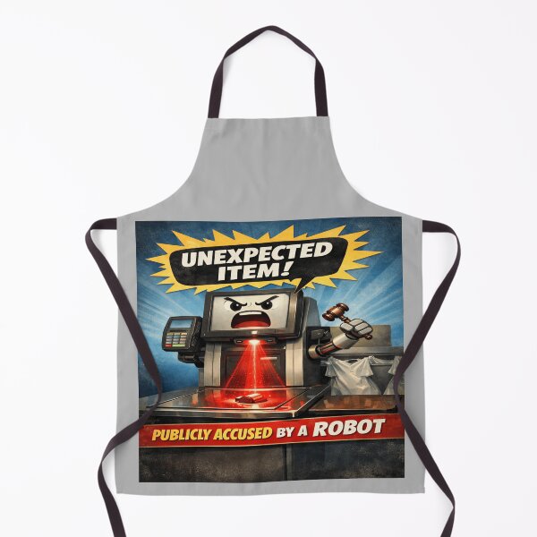 Item preview, Publicly Accused by a Robot Self-Checkout “Unexpected Item” Funny Tee / Sticker designed and sold by POD DYNASTY | Original Print On Demand T-Shirt Graphics.