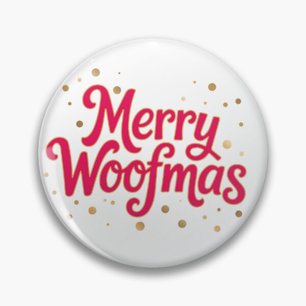 Item preview, Red Merry Woofmas - Gold Outline Holiday Dog Christmas Design designed and sold by Vector Woofs.