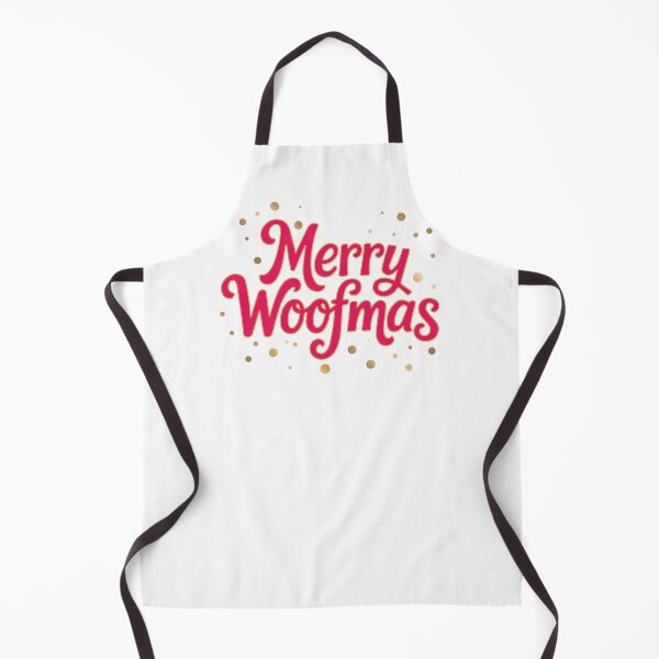 Item preview, Red Merry Woofmas - Gold Outline Holiday Dog Christmas Design designed and sold by Vector Woofs.