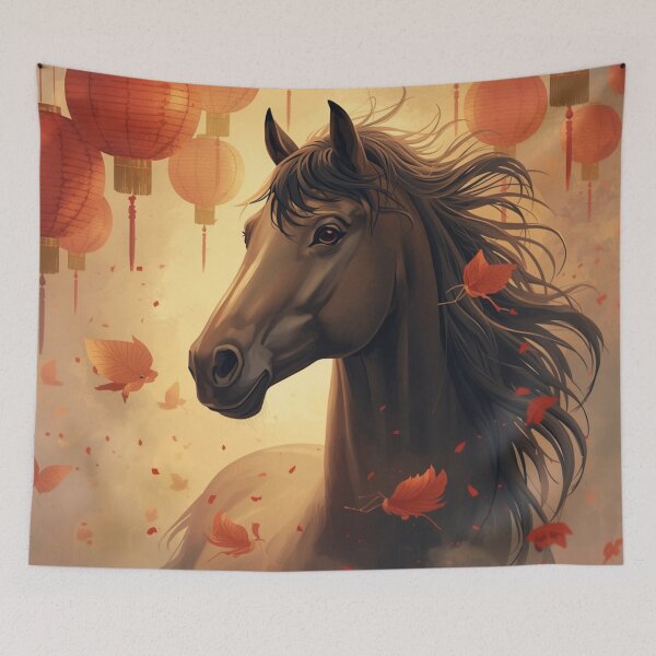 Item preview, Majestic Horse with Floating Red Lanterns designed and sold by Asiantrendzz.