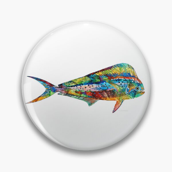Item preview, Colorful Dolphin Fish Art On White designed and sold by Sharon Cummings Art.